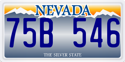 NV license plate 75B546