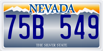 NV license plate 75B549