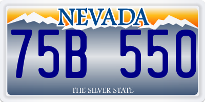 NV license plate 75B550