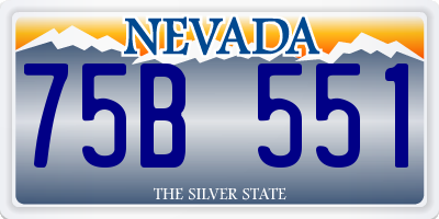 NV license plate 75B551