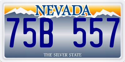 NV license plate 75B557