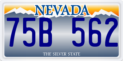 NV license plate 75B562