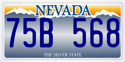 NV license plate 75B568