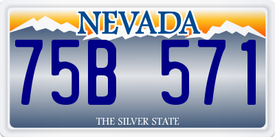 NV license plate 75B571