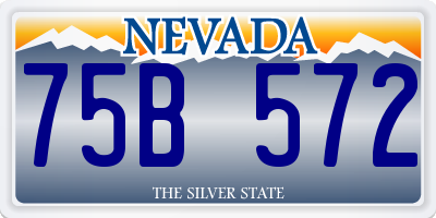 NV license plate 75B572