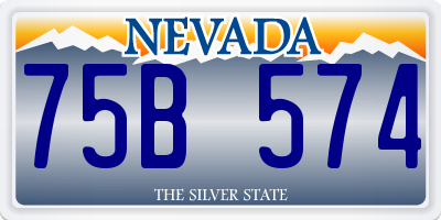 NV license plate 75B574