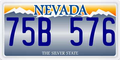 NV license plate 75B576
