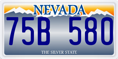 NV license plate 75B580