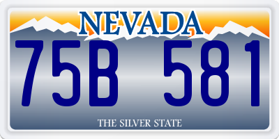 NV license plate 75B581