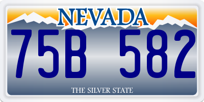 NV license plate 75B582