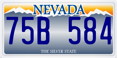 NV license plate 75B584