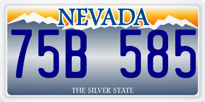 NV license plate 75B585