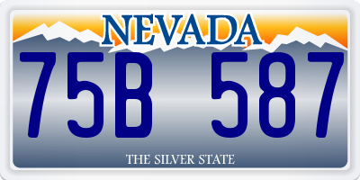 NV license plate 75B587