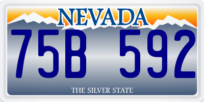 NV license plate 75B592