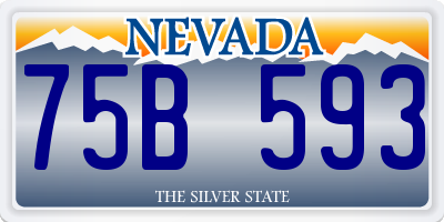 NV license plate 75B593