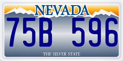 NV license plate 75B596