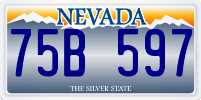 NV license plate 75B597