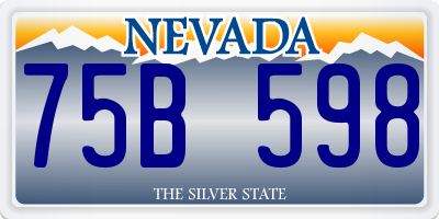 NV license plate 75B598