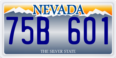 NV license plate 75B601