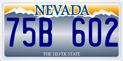 NV license plate 75B602