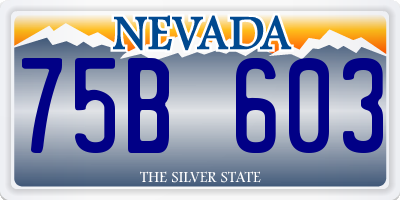 NV license plate 75B603