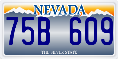 NV license plate 75B609