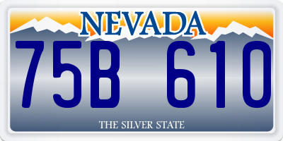 NV license plate 75B610