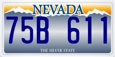 NV license plate 75B611