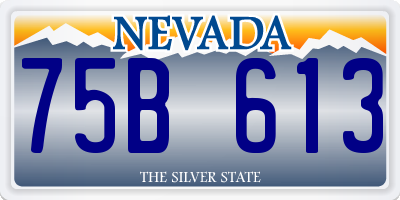 NV license plate 75B613