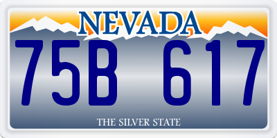 NV license plate 75B617