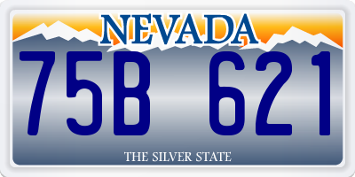 NV license plate 75B621