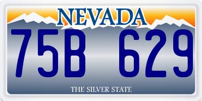 NV license plate 75B629