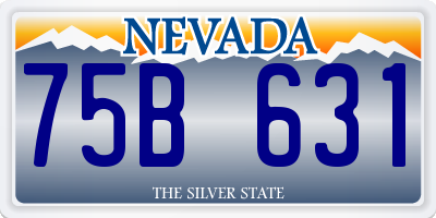 NV license plate 75B631