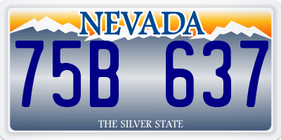 NV license plate 75B637