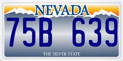 NV license plate 75B639