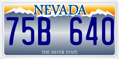 NV license plate 75B640