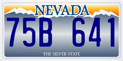 NV license plate 75B641