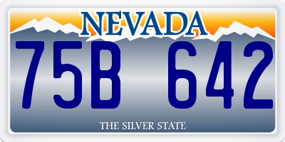 NV license plate 75B642