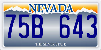 NV license plate 75B643