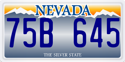 NV license plate 75B645