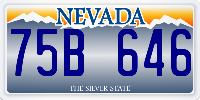 NV license plate 75B646