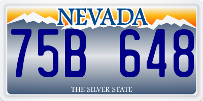 NV license plate 75B648