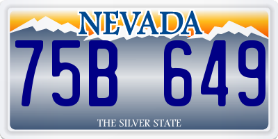 NV license plate 75B649