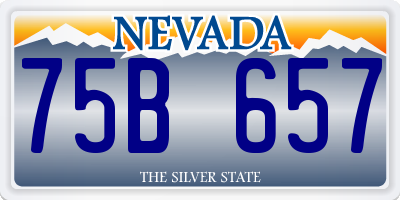 NV license plate 75B657