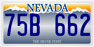 NV license plate 75B662