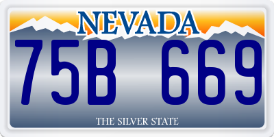 NV license plate 75B669