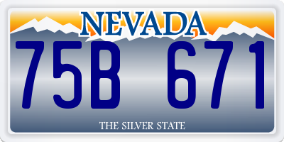 NV license plate 75B671