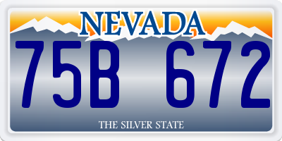 NV license plate 75B672