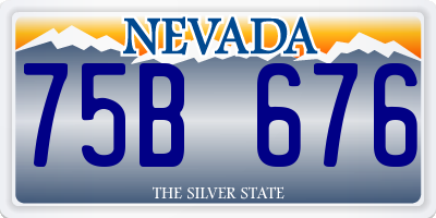 NV license plate 75B676