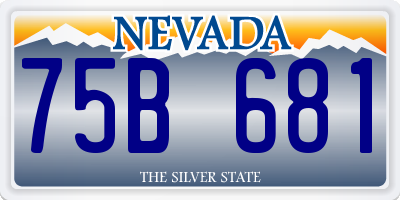 NV license plate 75B681
